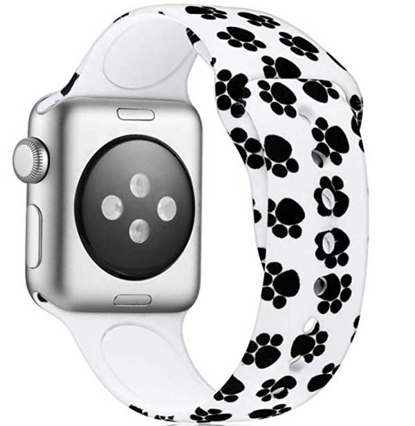 부드러운 실리콘 Apple Watch 밴드에 고양이 발 프린트