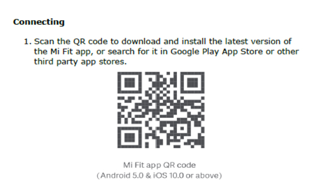 Mi-Fit 앱용 QR 코드