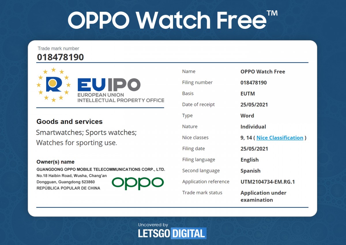 Oppo Watch FREE – Wear OS가 탑재된 스포츠 시계일 수 있습니다.