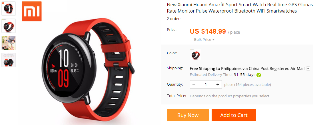 Xiaomi AMAZFIT Smartwatch 온라인 구매 사이트(선주문)