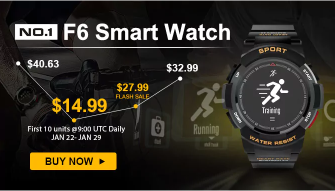 No.1 F6 Smartwatch FLASH SALE $27.99, 선착순 10개 $14.99 한정