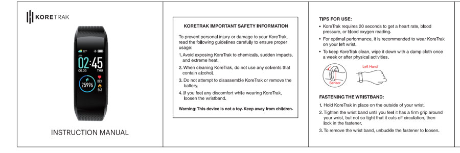 KoreTrak Smartwatch 문제 해결 – 사용자 매뉴얼 다운로드